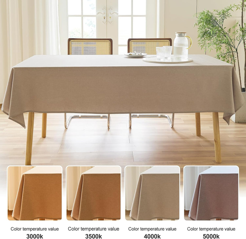 Textured Polyester Tablecloth Rectangle 52x70 Waterproof Spill-Proof Wipeable Table Cloth Wrinkle Free Dining Table Cover for Birthday Farmhouse Spring Tablecloths Up to 36‘'X54''